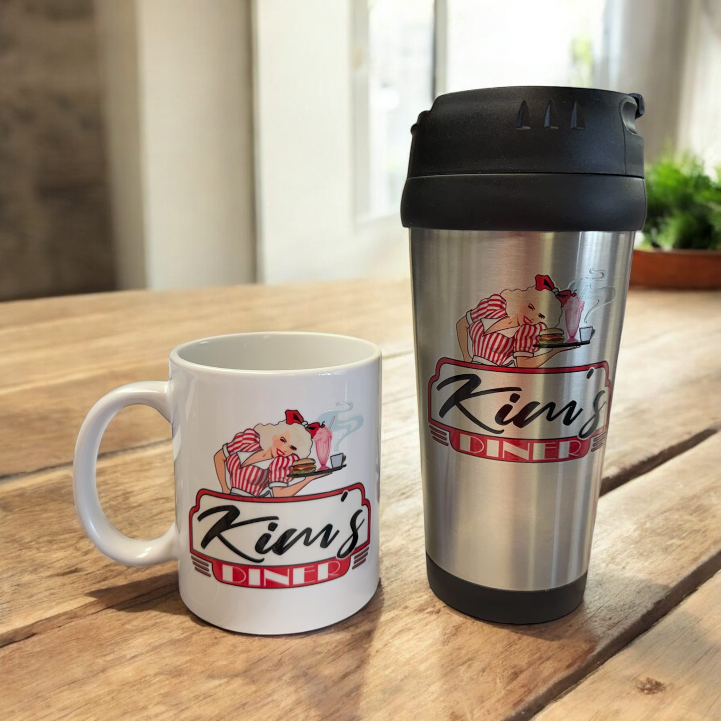 Kim's Diner Travel Mug - Stainless Steel Coffee Tumbler