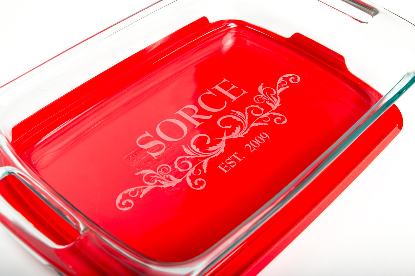 Glass baking dish