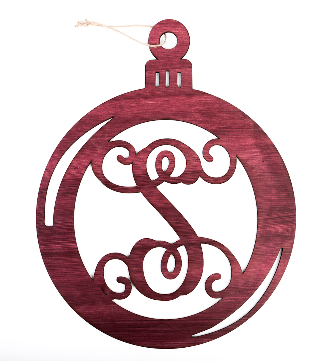 Monogrammed Ornament Door Decor