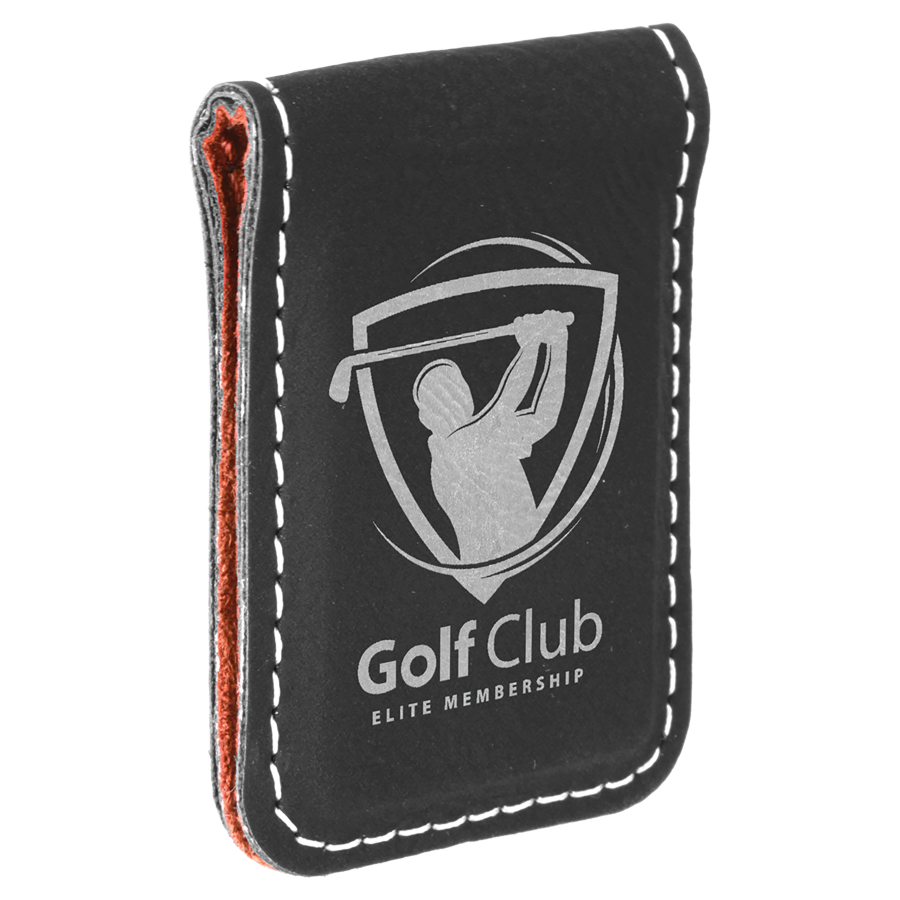 Laserable Leatherette Money Clip 1 3/4" x 2 1/2"