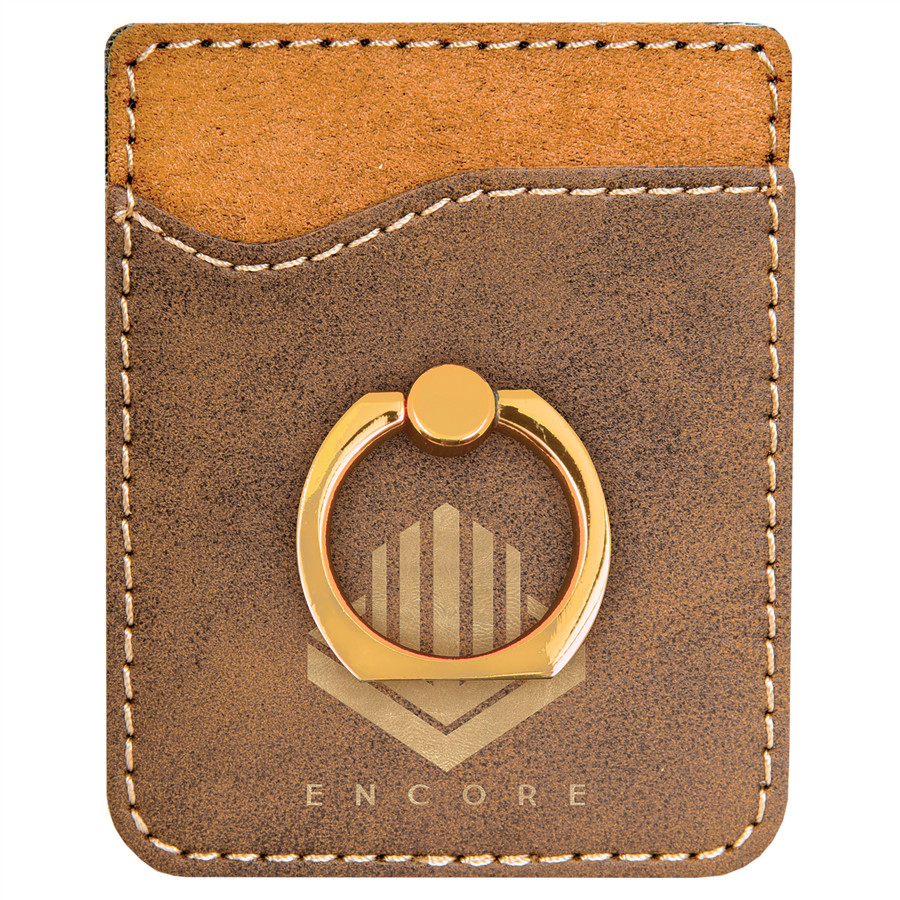 Leatherette Phone Wallet with Ring