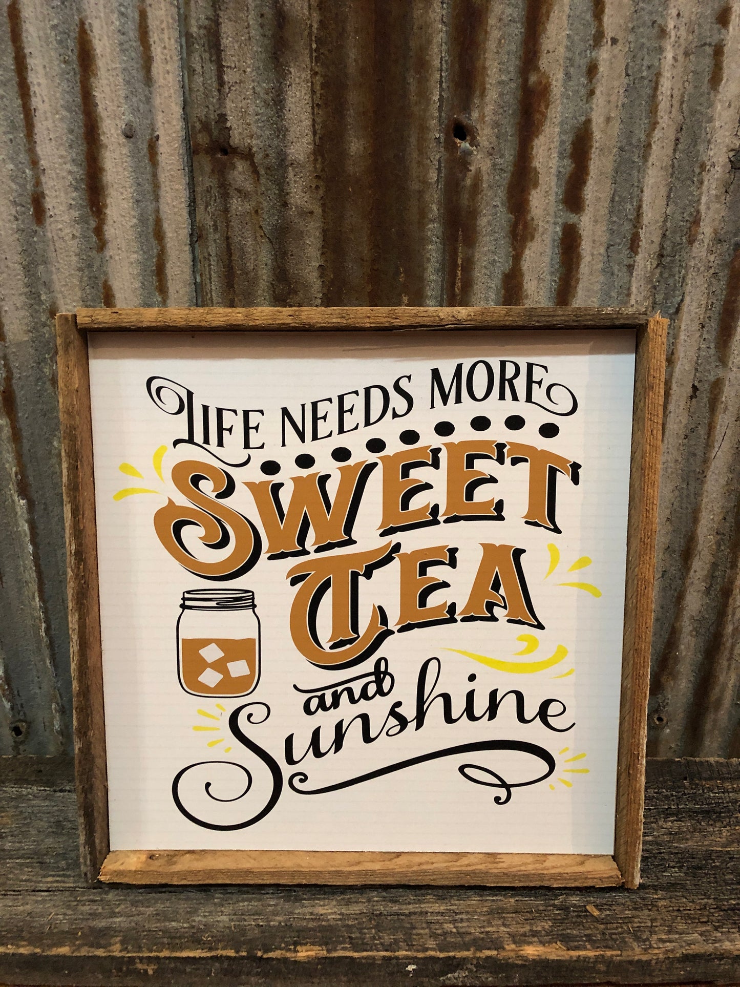 Wooden framed sign 12x12
