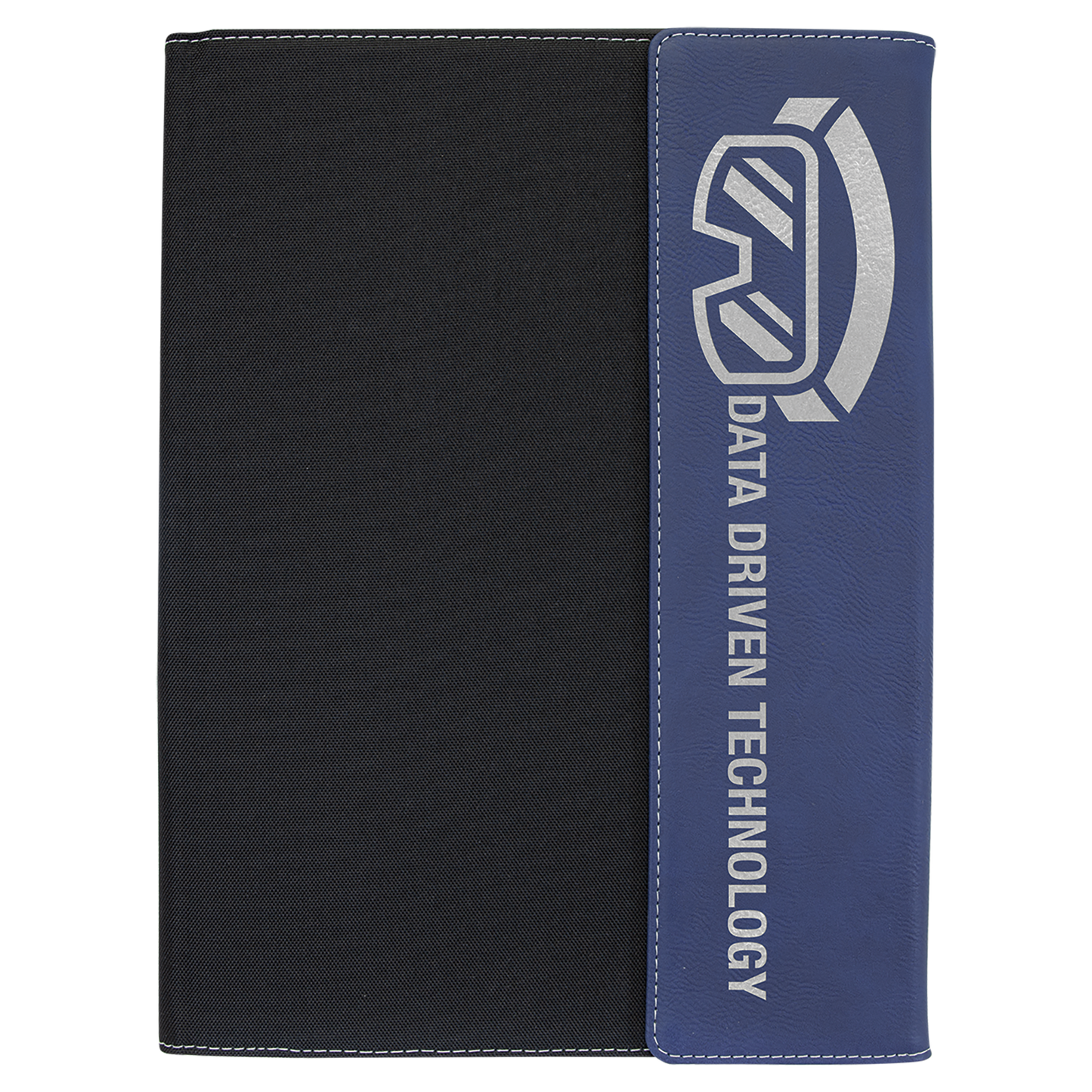 9 1/2" x 12" Laserable Leatherette / Black Canvas Portfolio with Notepad