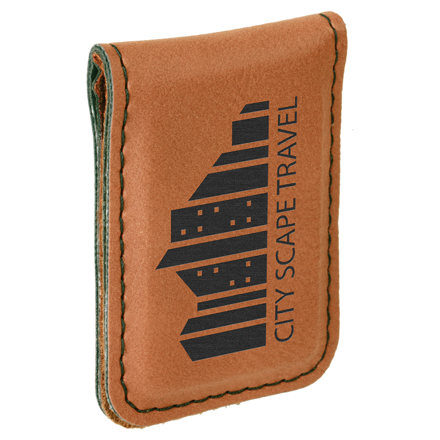 Laserable Leatherette Money Clip 1 3/4" x 2 1/2"