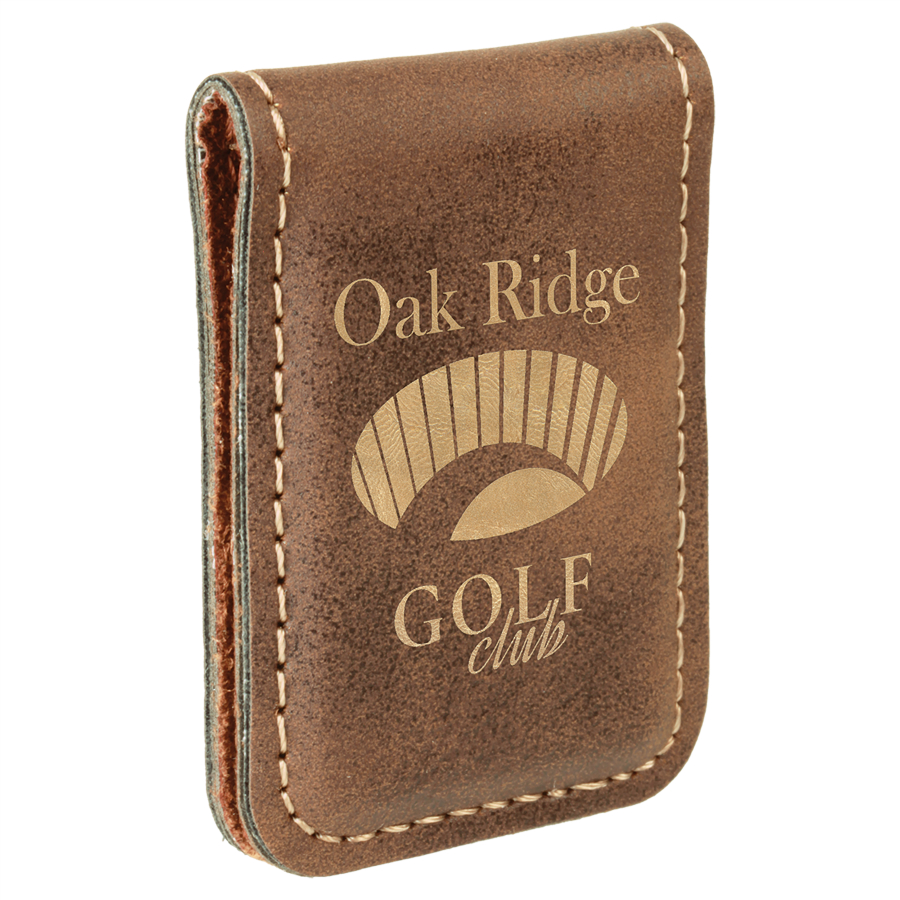 Laserable Leatherette Money Clip 1 3/4" x 2 1/2"