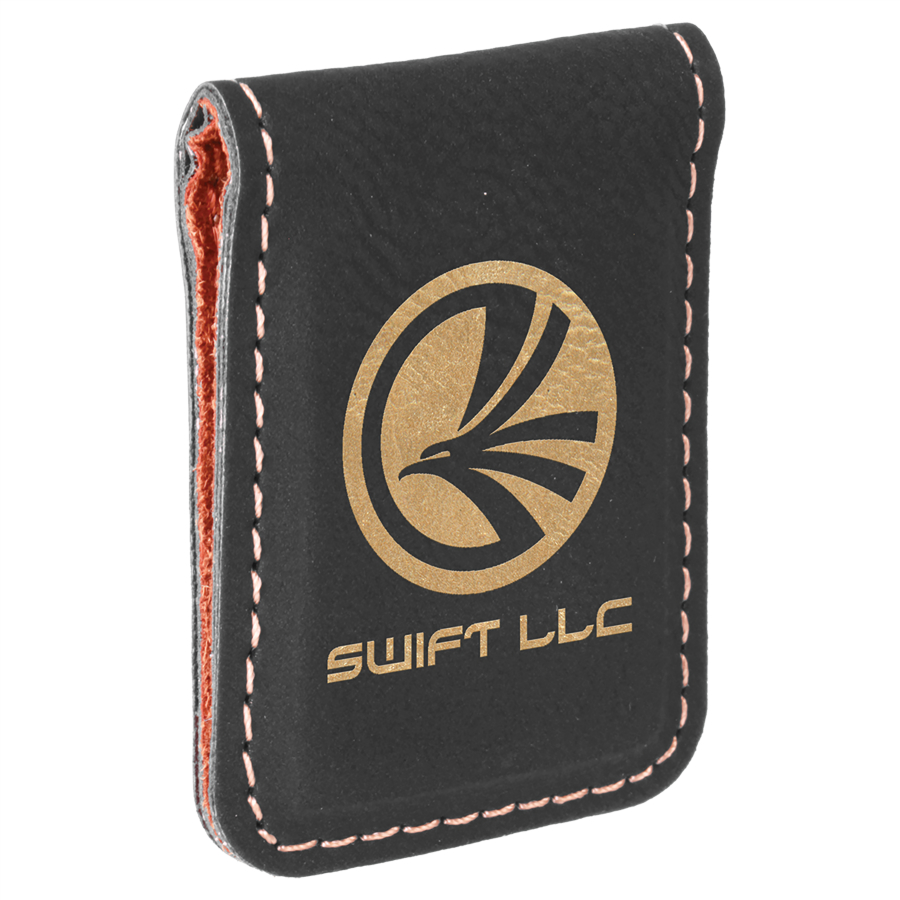 Laserable Leatherette Money Clip 1 3/4" x 2 1/2"