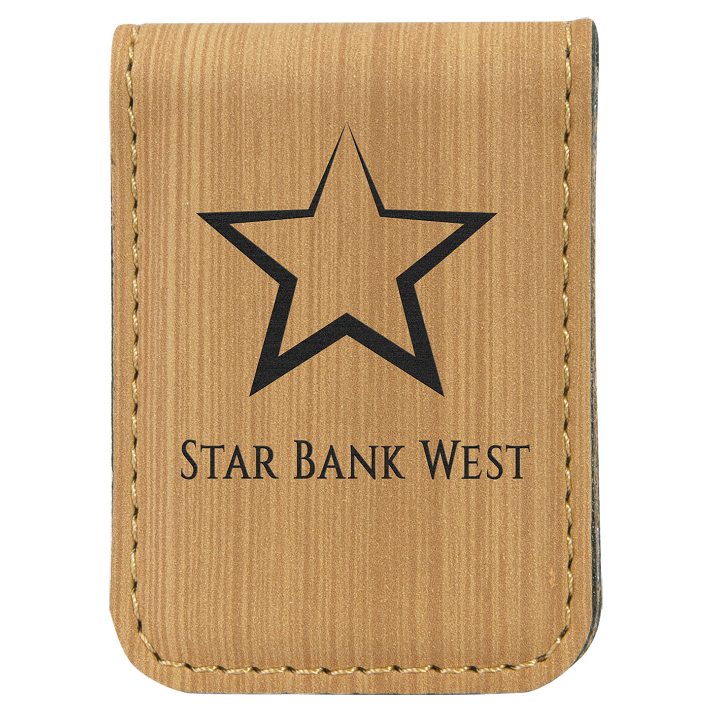 Laserable Leatherette Money Clip 1 3/4" x 2 1/2"