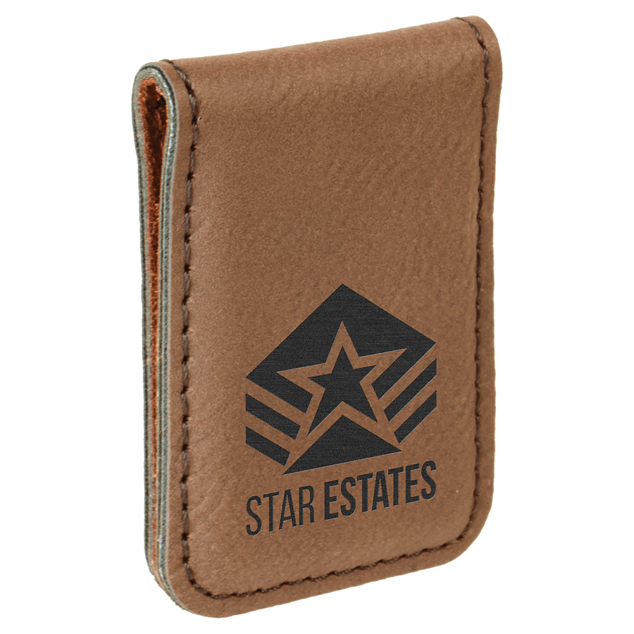 Laserable Leatherette Money Clip 1 3/4" x 2 1/2"