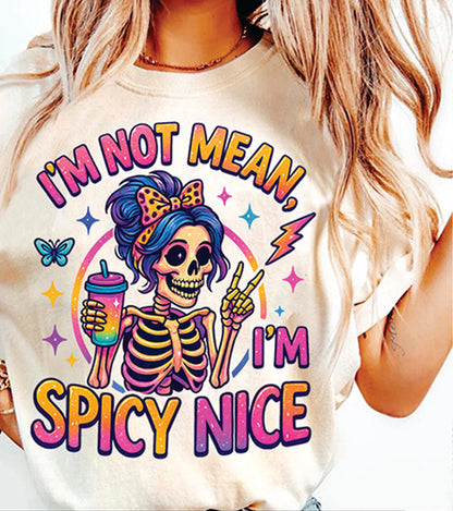 Funny Skeleton DTF Transfer - Sarcastic Retro Halloween DTF1000