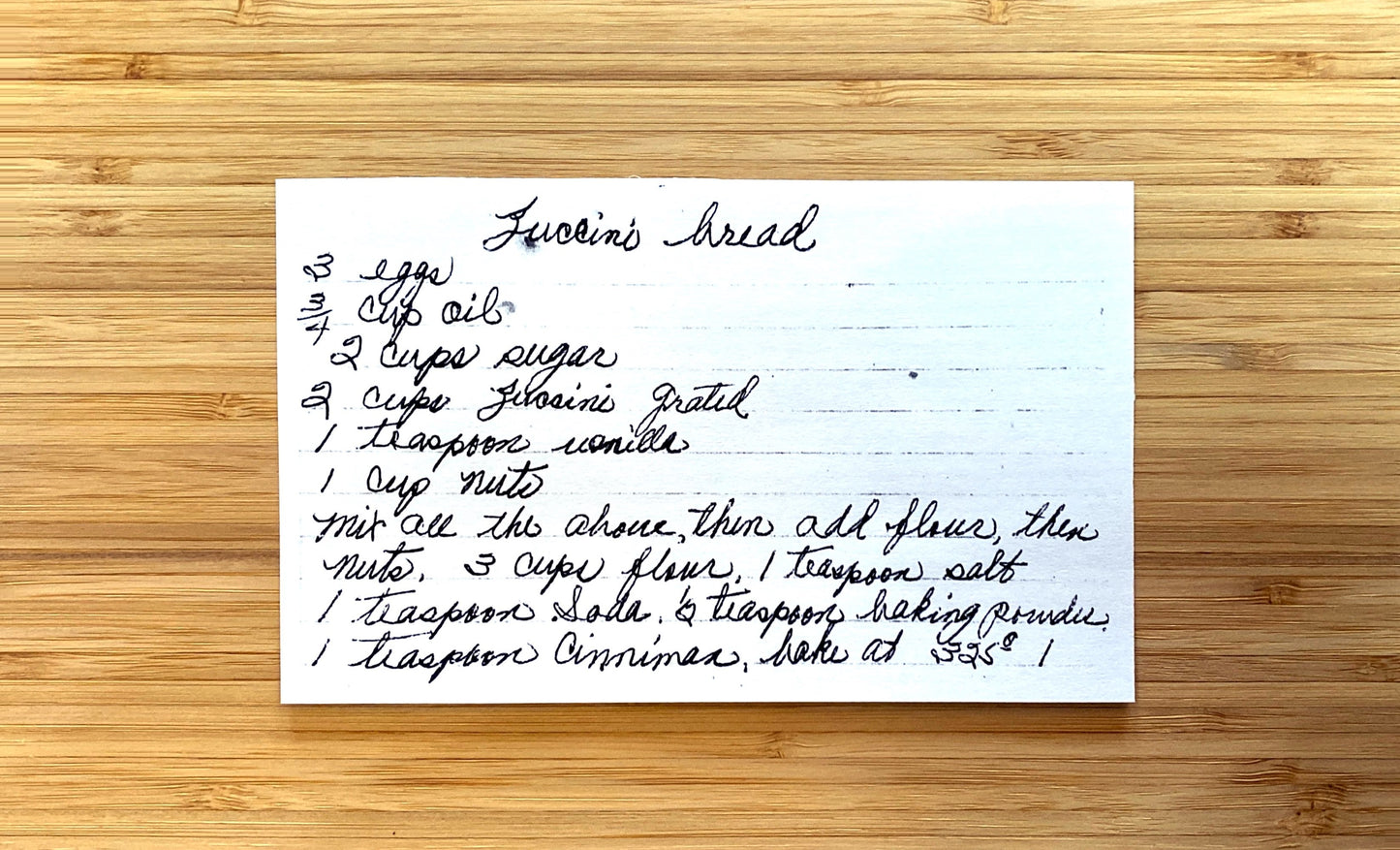 Handwritten Recipe Card Board