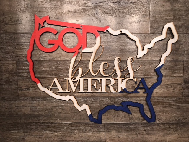 God Bless America Door hanger