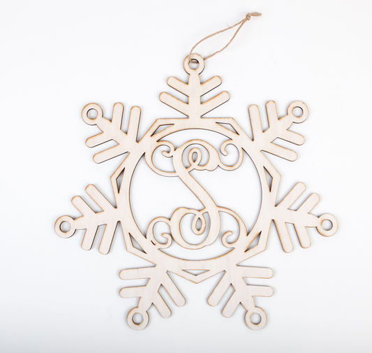 Monogrammed Snowflake Door Decor