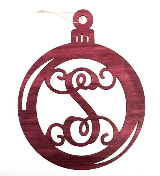 Monogrammed Ornament Door Decor