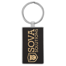 Load image into Gallery viewer, Laserable Leatherette/Metal Rectangle Keychain