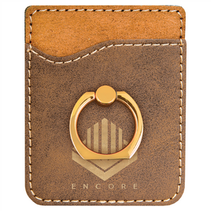 Leatherette Phone Wallet with Ring