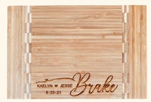 Load image into Gallery viewer, Bamboo Cutting Board with Butcher Block Inlay