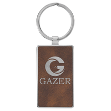 Load image into Gallery viewer, Laserable Leatherette/Metal Rectangle Keychain