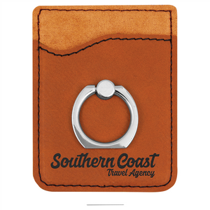 Leatherette Phone Wallet with Ring
