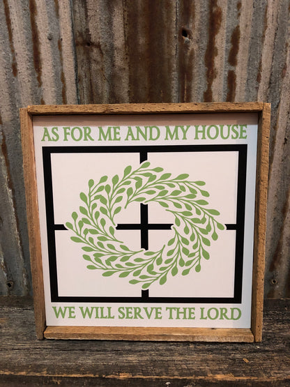 Wooden framed sign 12x12
