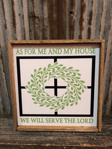 Wooden framed sign 12x12