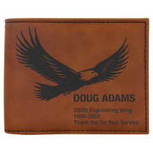 Load image into Gallery viewer, Laserable Leatherette Bi-Fold Wallet w/Flip ID