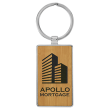 Load image into Gallery viewer, Laserable Leatherette/Metal Rectangle Keychain