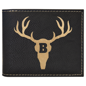 Laserable Leatherette Bi-Fold Wallet w/Flip ID