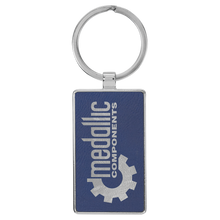 Load image into Gallery viewer, Laserable Leatherette/Metal Rectangle Keychain