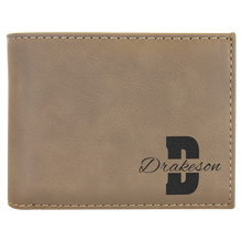 Load image into Gallery viewer, Laserable Leatherette Bi-Fold Wallet w/Flip ID