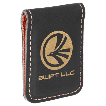 Laserable Leatherette Money Clip 1 3/4" x 2 1/2"