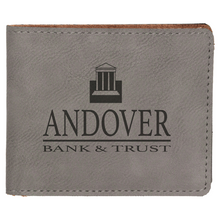 Load image into Gallery viewer, Laserable Leatherette Bi-Fold Wallet w/Flip ID