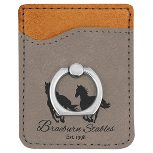 Leatherette Phone Wallet with Ring