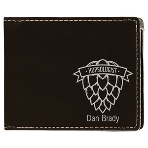 Laserable Leatherette Bi-Fold Wallet w/Flip ID