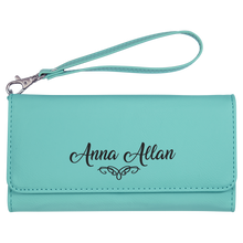 Load image into Gallery viewer, 7 1/2&quot; x 4&quot; Laserable Leatherette Wallet with Strap