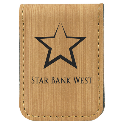 Laserable Leatherette Money Clip 1 3/4" x 2 1/2"
