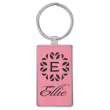 Load image into Gallery viewer, Laserable Leatherette/Metal Rectangle Keychain