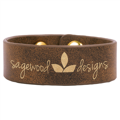 Laserable Leatherette Cuff Bracelet