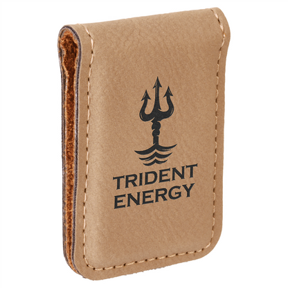 Laserable Leatherette Money Clip 1 3/4" x 2 1/2"