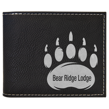 Load image into Gallery viewer, Laserable Leatherette Bi-Fold Wallet w/Flip ID