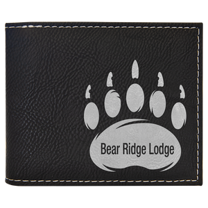Laserable Leatherette Bi-Fold Wallet w/Flip ID