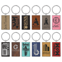 Load image into Gallery viewer, Laserable Leatherette/Metal Rectangle Keychain